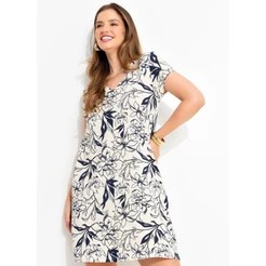 Vestido Em Malha De Viscose Bege Quintess