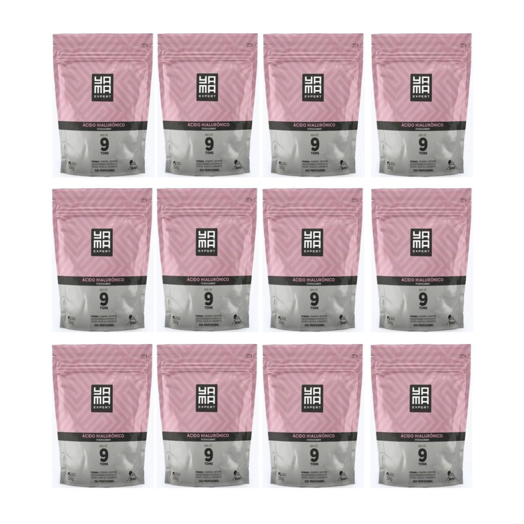 Kit Com 12 Pó Descolorante Yamá Ácido Hialurônico 300g