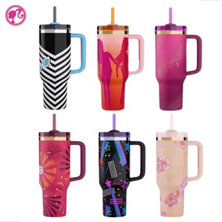 Copo Barbie 1200ml Inox Com Tampa e Canudo Personalizado Modelo Stanley