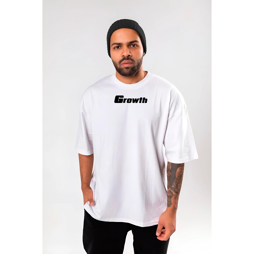 Camisa Oversized Suedine - GROWTH 02 - Academia, Corrida, Crossfit, Suplemento, Treino Pesado