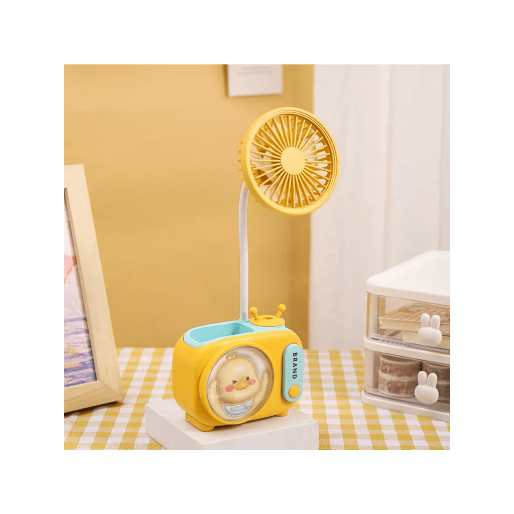 Mini ventilador de desenho animado portátil com carregamento usb ventilador elétrico de mesa pequeno ventilador de mão