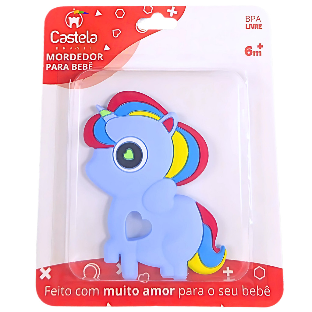 Mordedor Massageador de Gengivas Macio Unicórnio Livre Bpa Infantil Castela em Oferta na Shopee