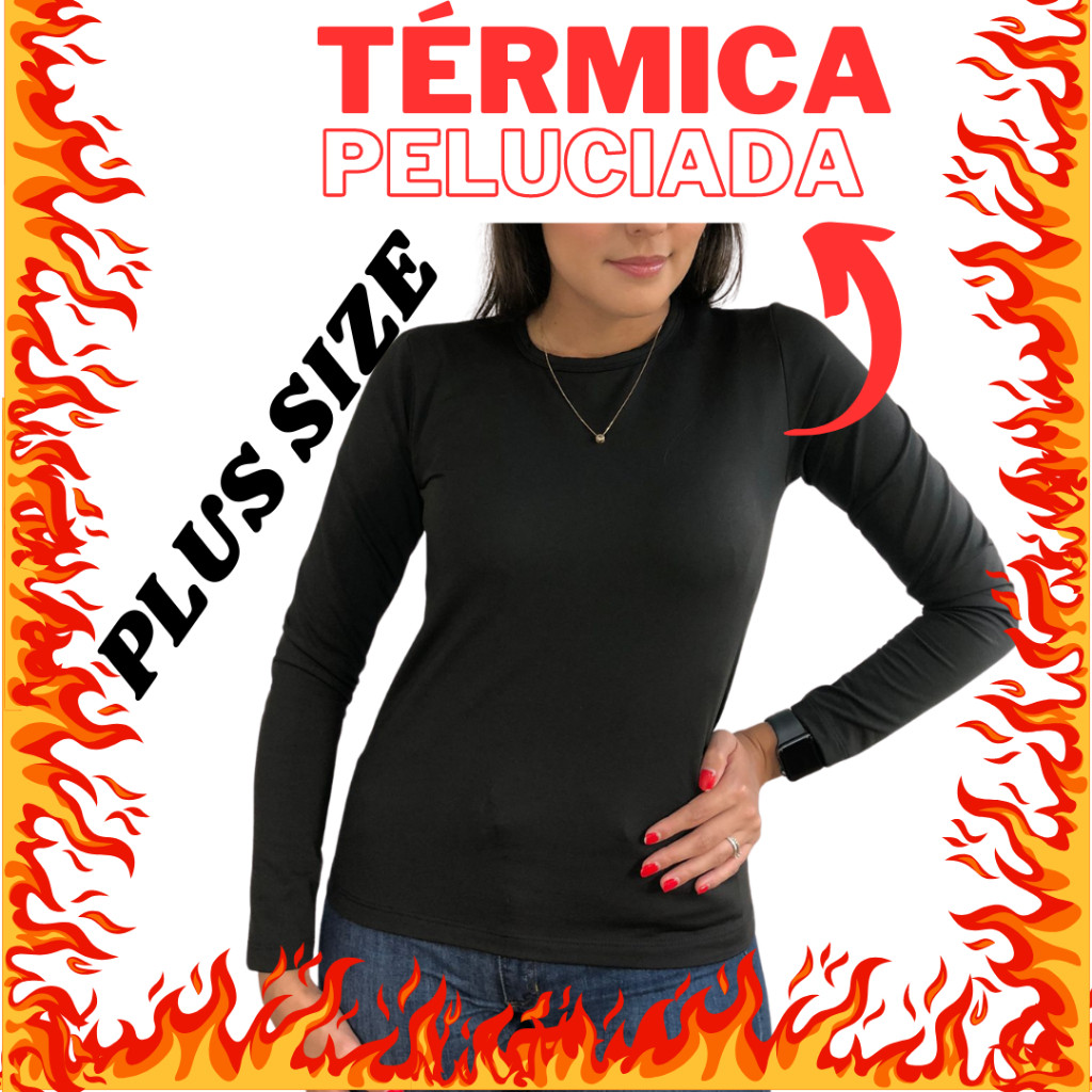 Blusa de Frio Plus Size Feminina Segunda Pele Térmica em Oferta na Shopee