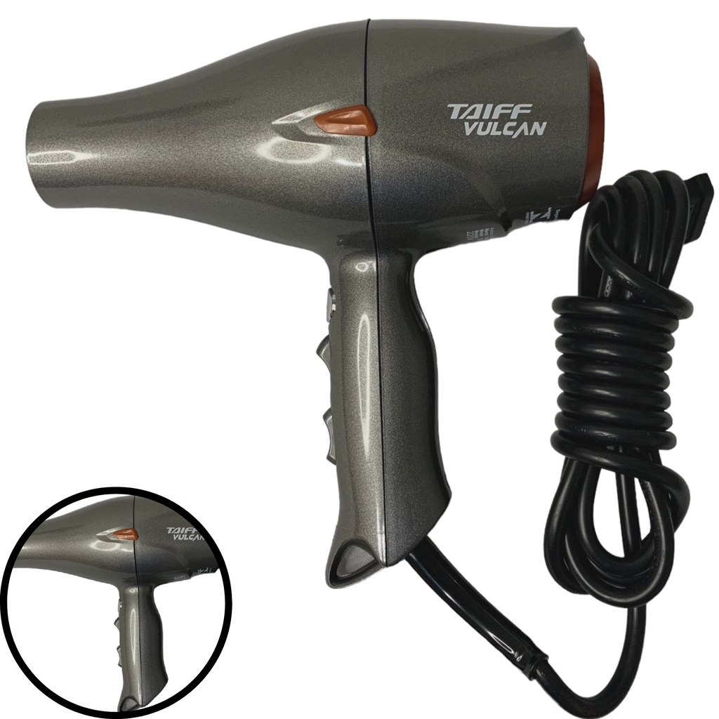 Secador Vulcan 2500w de Cabelo Profissional Diamante Grafite Taiff