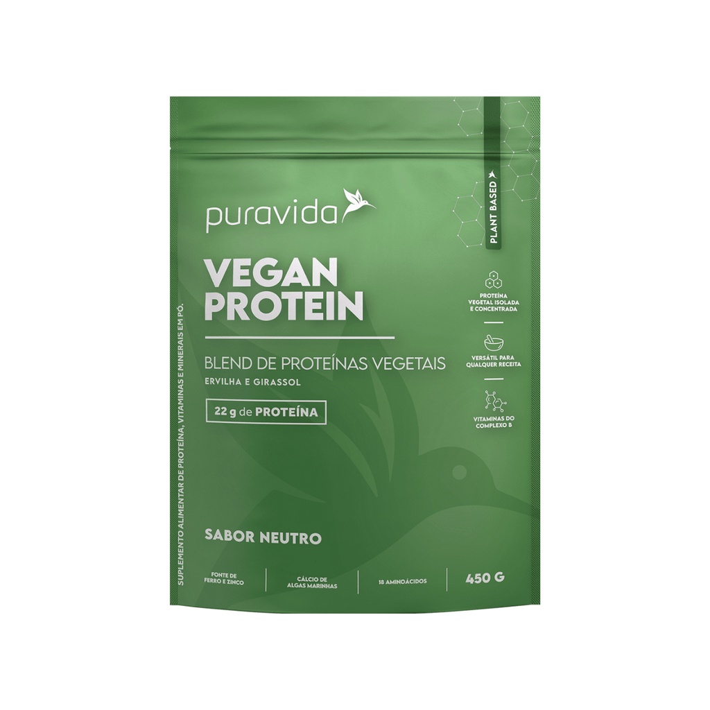 Vegan Protein Proteína Vegetal Whey 100% Natural PuraVida