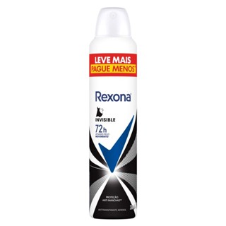 Desodorante Antitranspirante Aerosol Feminino Rexona Invisible 72 horas 250ml Leve Mais Pague Menos