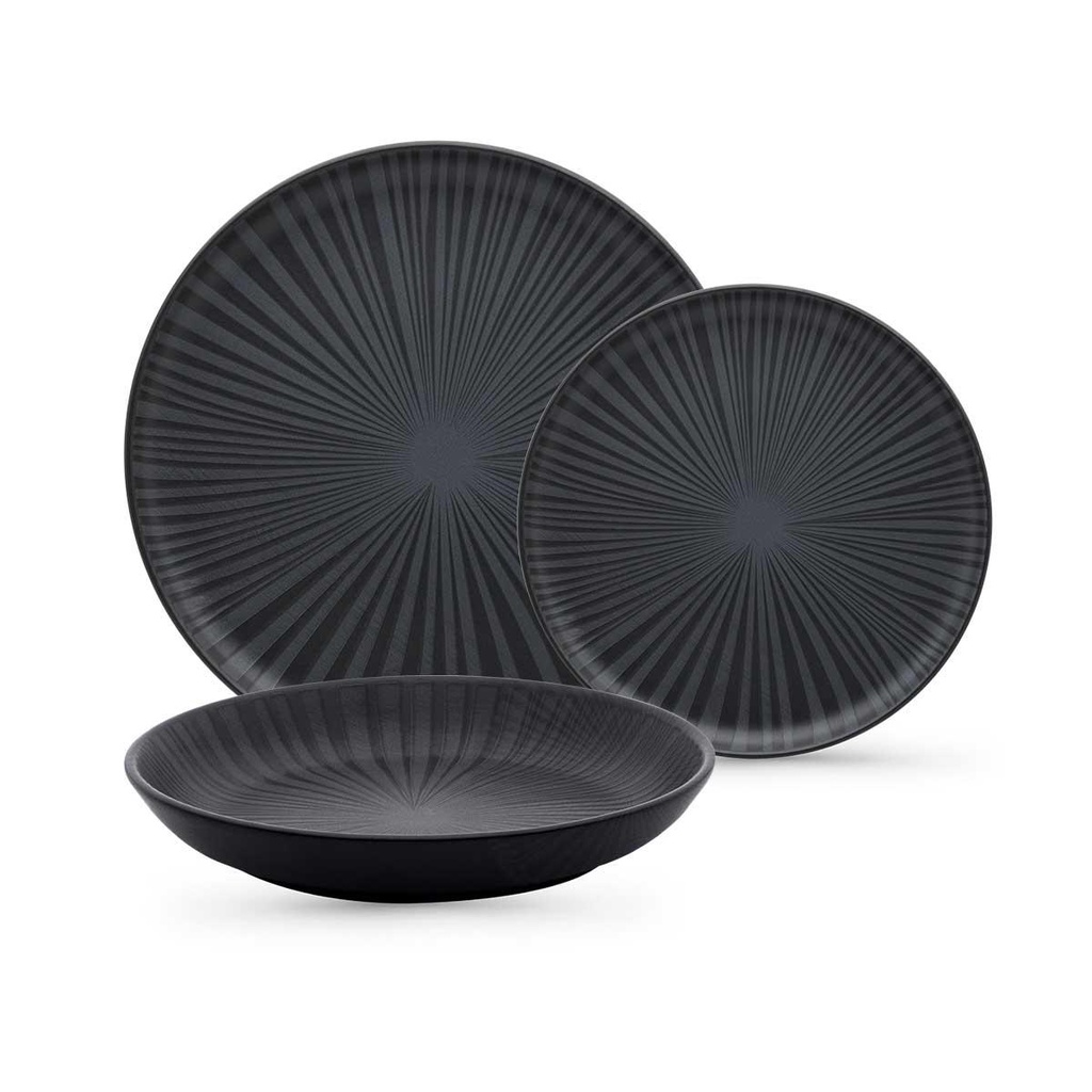 Aparelho de Jantar 18 Peças Oxford Flat Ônix em Oferta na Shopee