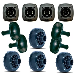 Kit Com 4 Super Tweeter+ 4 Cones Curtos +4 Drivers + Capacitores