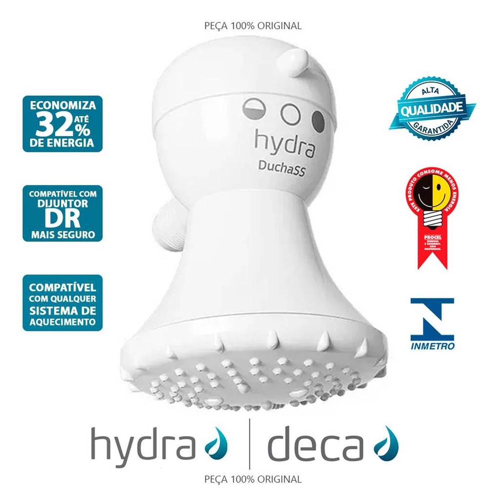 Chuveiro Ducha Elétrica Corona Hydra SS 3 Temperaturas 220V 5200W