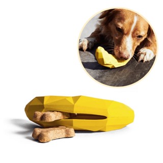 Brinquedo Pet Interativo Banana Anti Stress Para Cães - Porta Petisco Libera de Forma Segura e Simples - Material Borrac
