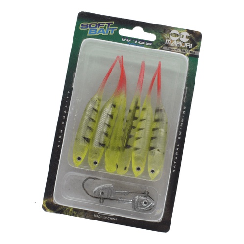 Kit 6 Isca Artificial Soft Shad Macia Pescaria Barco Canoa