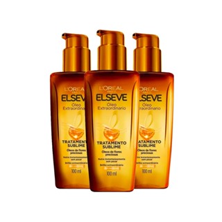 Kit 3 Óleo Capilar Elseve Extraordinário 100ml - 3 unidades - Nutrição, maciez e brilho intenso aos fios