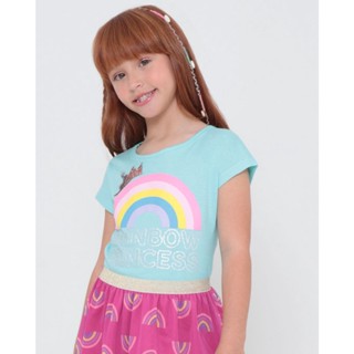 Blusa Infantil Estampa Arco-Íris Verde Claro
