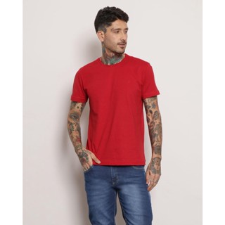 Camiseta Masculina Manga Curta Básica Vermelha