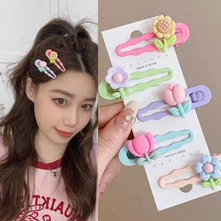 Novo Grampo De Metal Para O Cabelo Em Liga Metálica Sunflower Tuilp Flower Clip Hairpin Clipes Meninas Doces