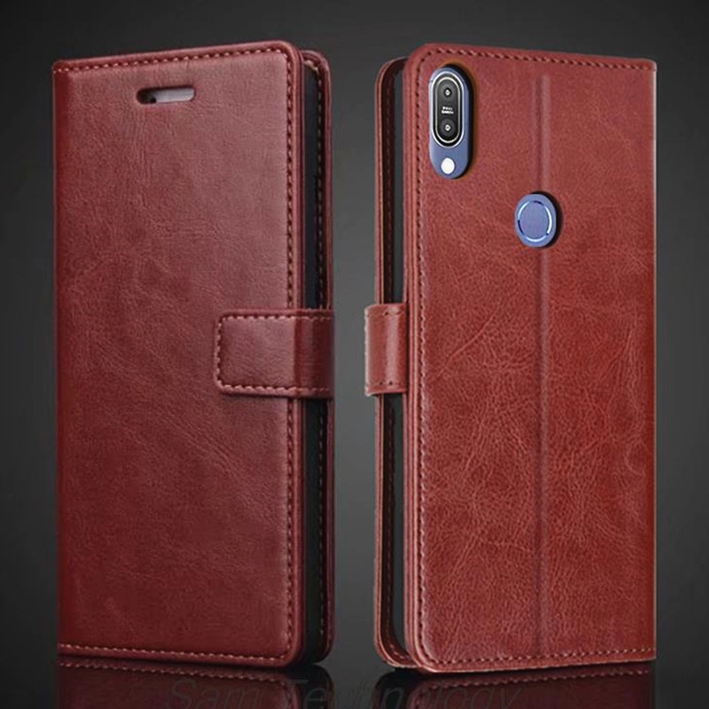 Para ASUS Zenfone Max Pro (M1) ZB601KL ZB602KL X00TD X00TDB X00TDA X00T X00TDE Carteira De Couro Premium Flip Folio Com Porta-Cartões Capa Auto-Portante À Prova De Choque