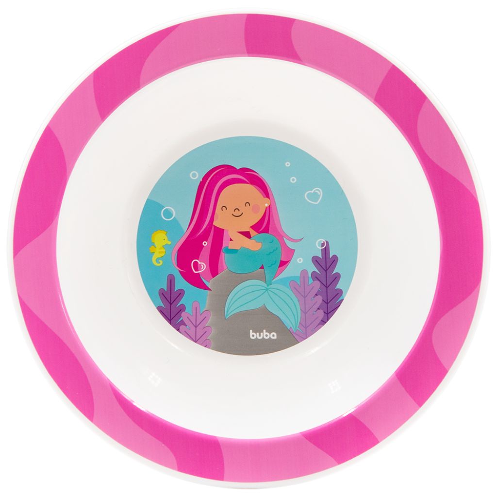 Detalhes do Kit Alimentação Infantil Prato Bowl Talheres E Garrafa Aventuras Sereia Buba