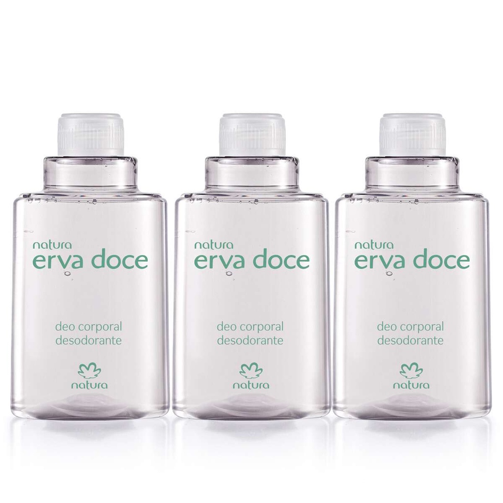 KIT DESODORANTE NATURA REFIL ERVA DOCE -3 UNIDADES