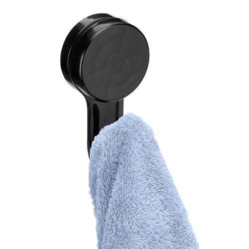 Detalhes do Gancho Unitário Porta Toalha De Rosto Toalheiro Preto Para Lavabo Fixação Por Adesivo 3 M Arthi