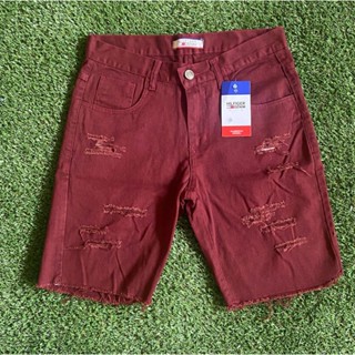 bermuda jeans rasgado masculina destroyed branca c/ tinta