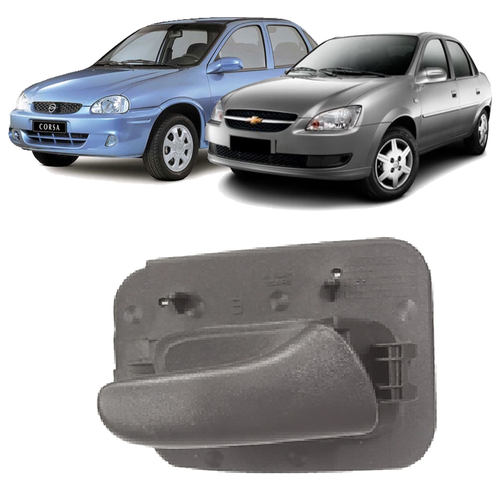 Gatilho Maçaneta Interna Traseira Corsa 1993 a 2002 Classic 2004 a 2016 Lado Esquerdo Cinza