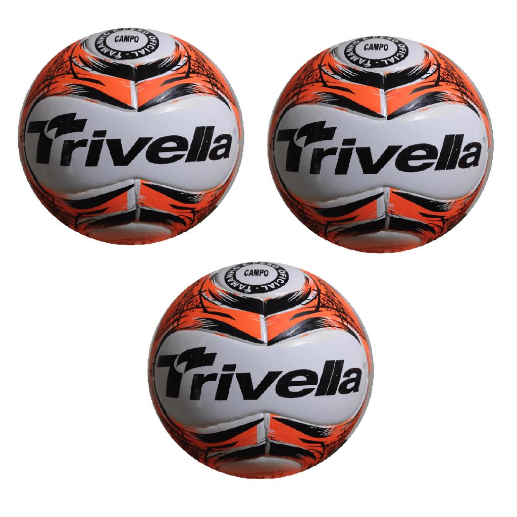 Kit 3 Bolas Futebol Campo Trivella Original - Brasil Gold