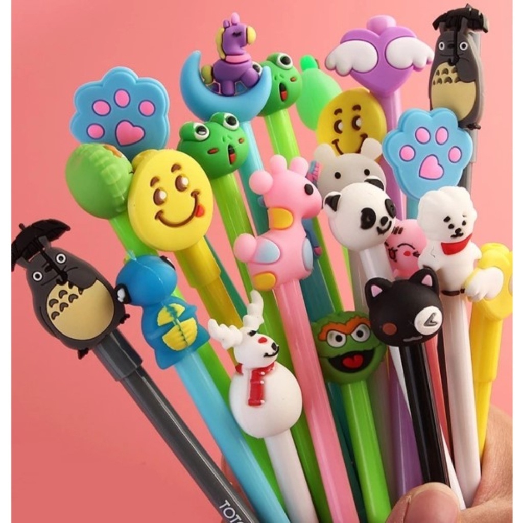 Kit 12 unidades Caneta fofa Criativa Gel Bichinhos Personagens Animadas Kawaii  12 modelos diferentes - Promoção em Oferta na Shopee