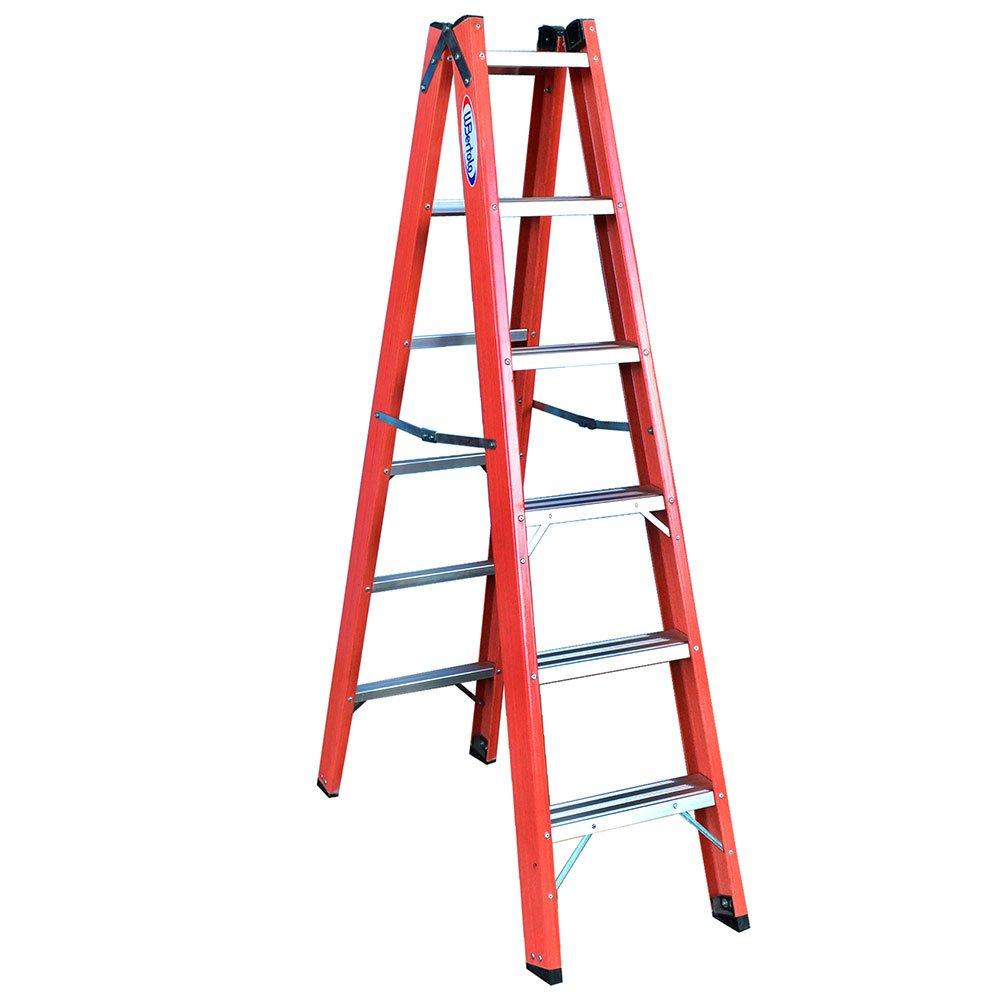 Escada Tesoura Dupla em Fibra  6 Degraus 1,80 Metros Suporta 120kg - Wbertolo em Oferta na Shopee