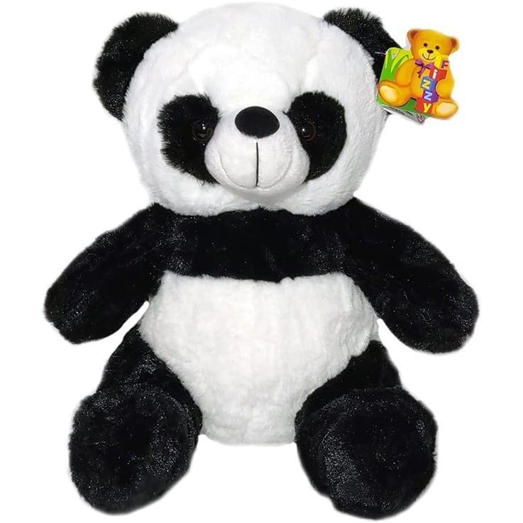 Bichinho Urso Panda de Pelúcia Sentado 32cm e Antialérgico / Brinquedo Realista, Macio e Fofo / Ursinho de Pelúcia / Marca Fizzy