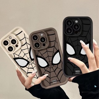 Caixa Para Iphone 11 12 13 14 15 Pro Max 7 8 SE 2022 XR 15 14 Plus Marca De Tendência De Homem-Aranha Soft Cool Olhos De Silicone Moda Quadrada TPU À Prova De Choque