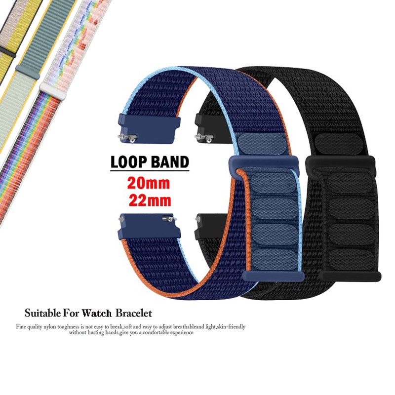 Correia De Nylon Para Smartwatches Pulseira Universais De 20mm E 22mm