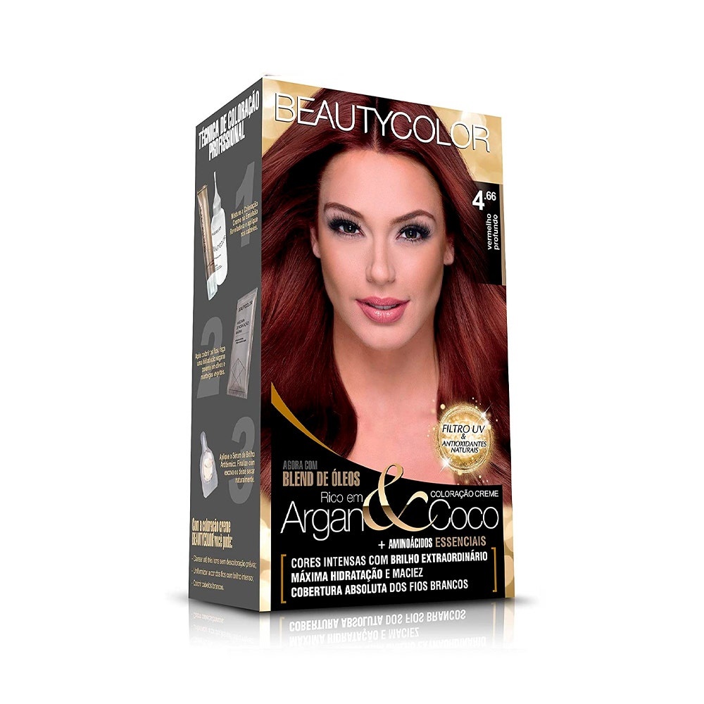 Tintura Beauty Color Kit 4.66 Vermelho Intenso - Beauty
