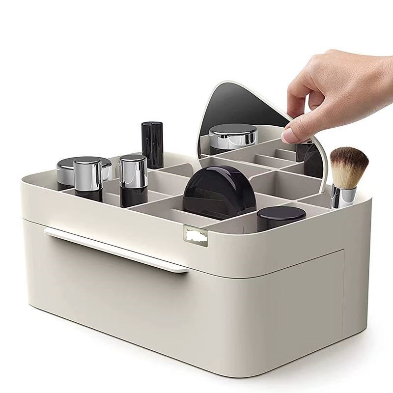 Organizador de Mesa Multiuso com Gavetas Escritório Maquiagem Branco Eom Utilidades