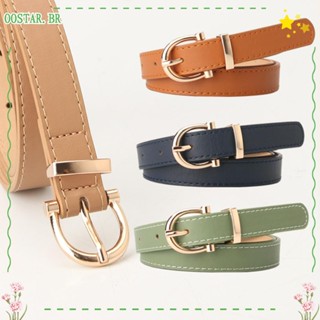 Cintos De Couro OOSTAR , Fivela Redonda Estilo Simples Feminina , Faixas De Calças De PU Retro Ajustáveis Moda Femininas