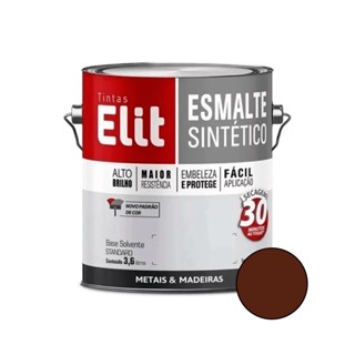 Tinta Esmalte Sintético Brilhante Marrom 3,6 Litros - ELIT