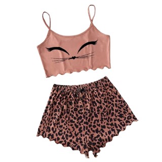 Pijama Curto Cropped Ondinha Adulto Feminino Oncinha