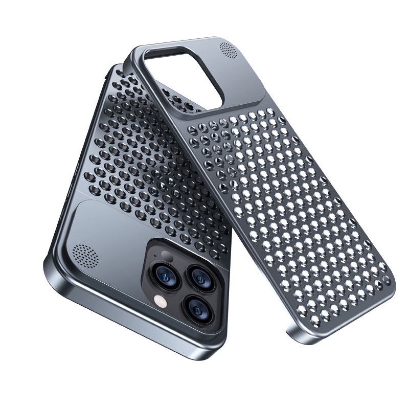 Metal Dissipação De Calor Caso Telefone Para iPhone 13 12 14 15 16 17 Pro Max Plus Fragrância De Refrigeração Sem Aro Oc