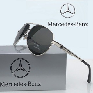 Mercedes-Benz óculos de sol quadrados novos, lente polarizada, UV400 Anti-ultravioleta, armação metálica piloto, Retro , 2023
