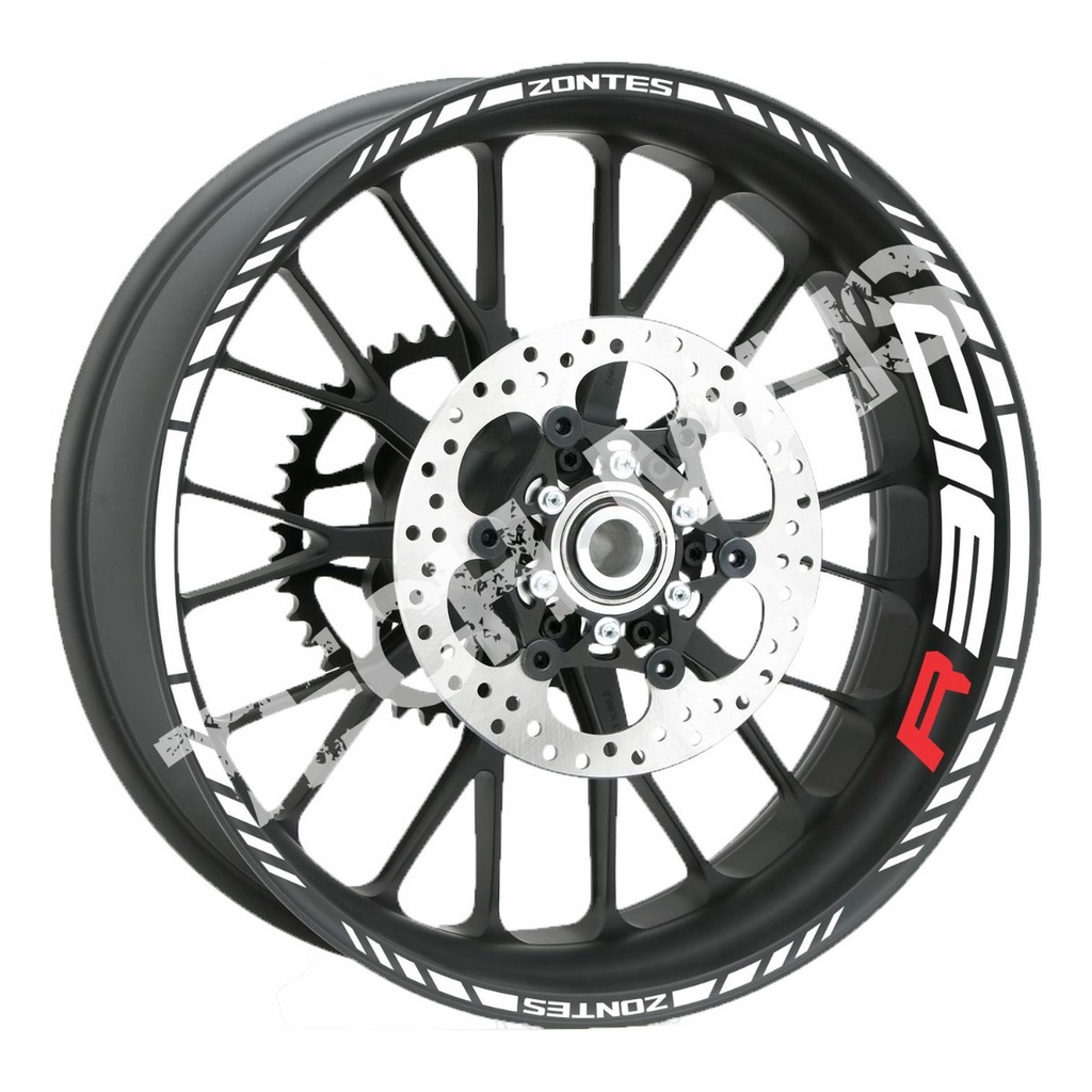 Kit Refletivo de Adesivos para Rodas, Frisos de moto Zontes R310 R 310