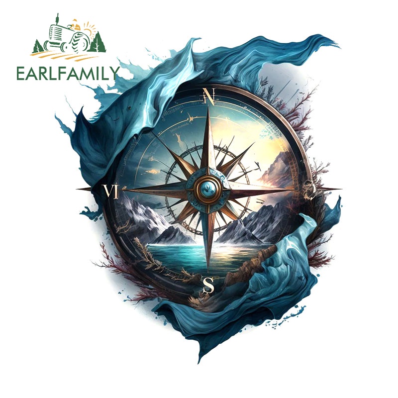 EARLFAMILY 13cm Autocolante Compasso Para Carro De Motocicleta Pára-Brisas Do Porta-Malas JDM Vinil À Prova D'água Decalques De Arranhões Acessórios Da Moda