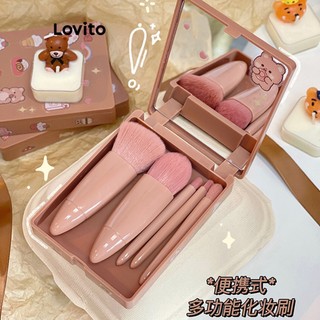 Lovito Beleza 5 Tipos de Peças Multifuncionais Pincéis e Espelho para Maquiagem Feminina LBT01034 em Oferta na Shopee
