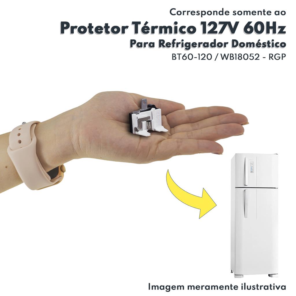 Protetor Termico Para Rele PTC 12 a 18 HP 127V 60HZ Para Refrigerador Domestico RGP- BT60-120 WB18052