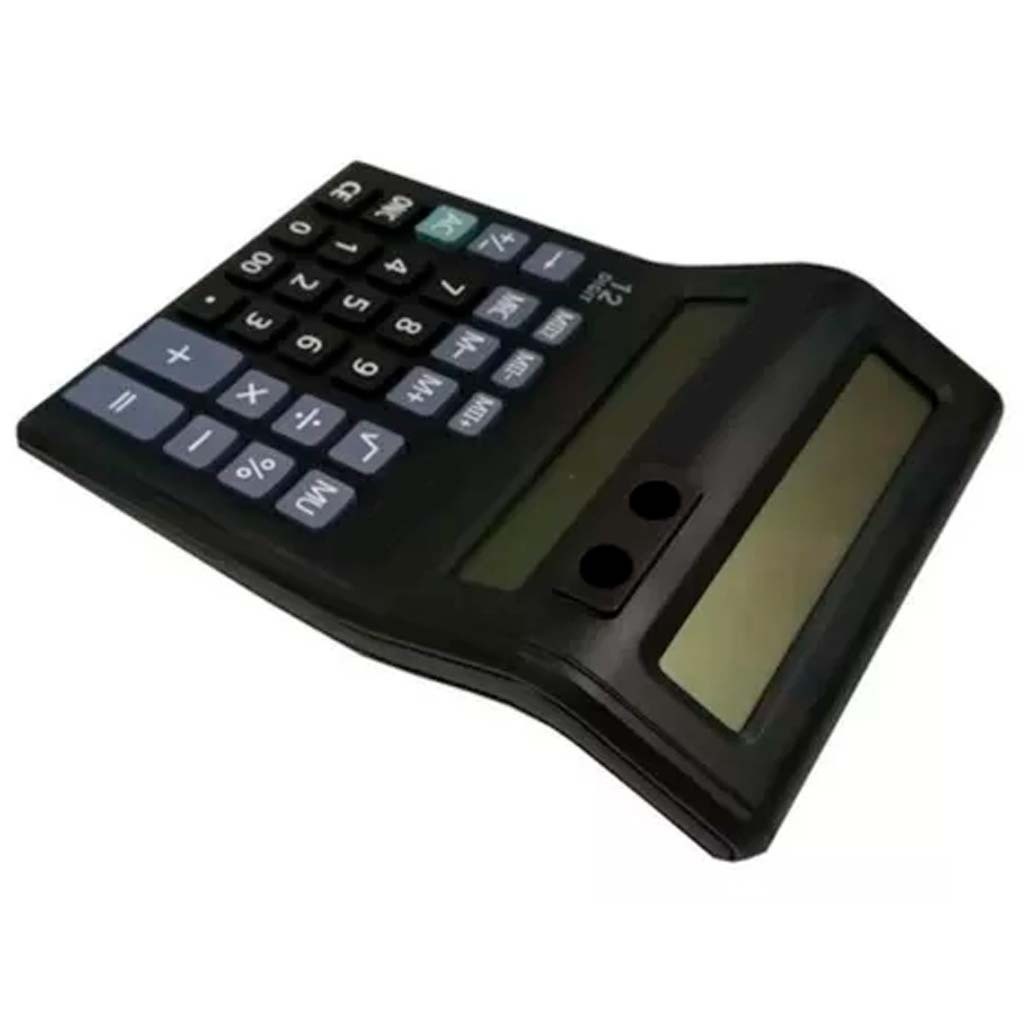 Calculadora De Mesa Eletrônica Com 12 Dígitos E 2 Visores