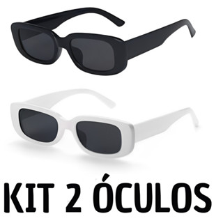 kit 2 óculos retro premium preto e branco em Oferta na Shopee
