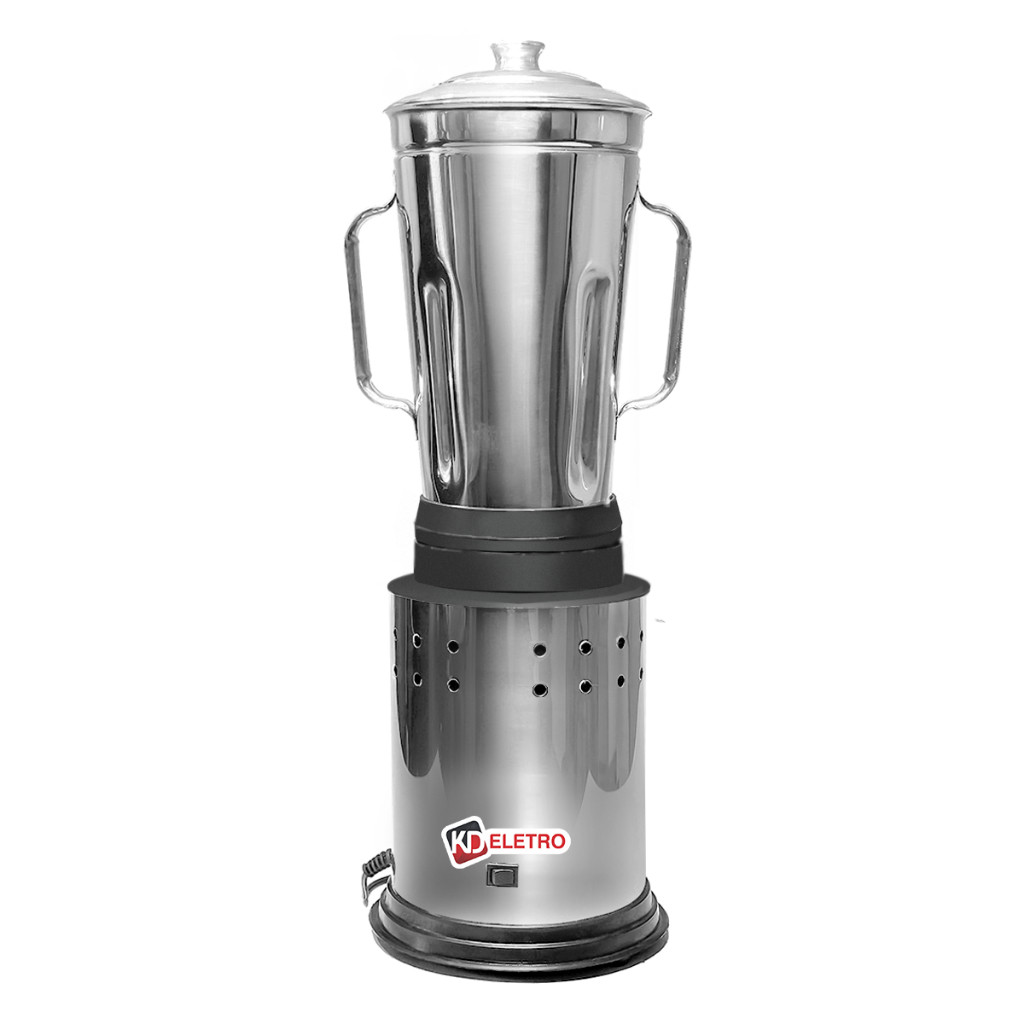 Liquidificador Industrial Baixa Rotação 4 LITROS Prata Jarra de Aço Inoxidável Bivolt Profissional