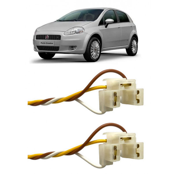 Par Soquete Chicote Farol Lampada H4 3 Pinos Punto 2007 a 2017