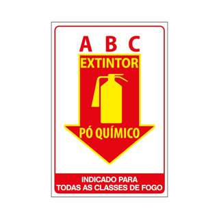 Placa De Sinalização Extintor ABC Pó Químico 20x30 Ecom IA - X-715 F9e em Oferta na Shopee