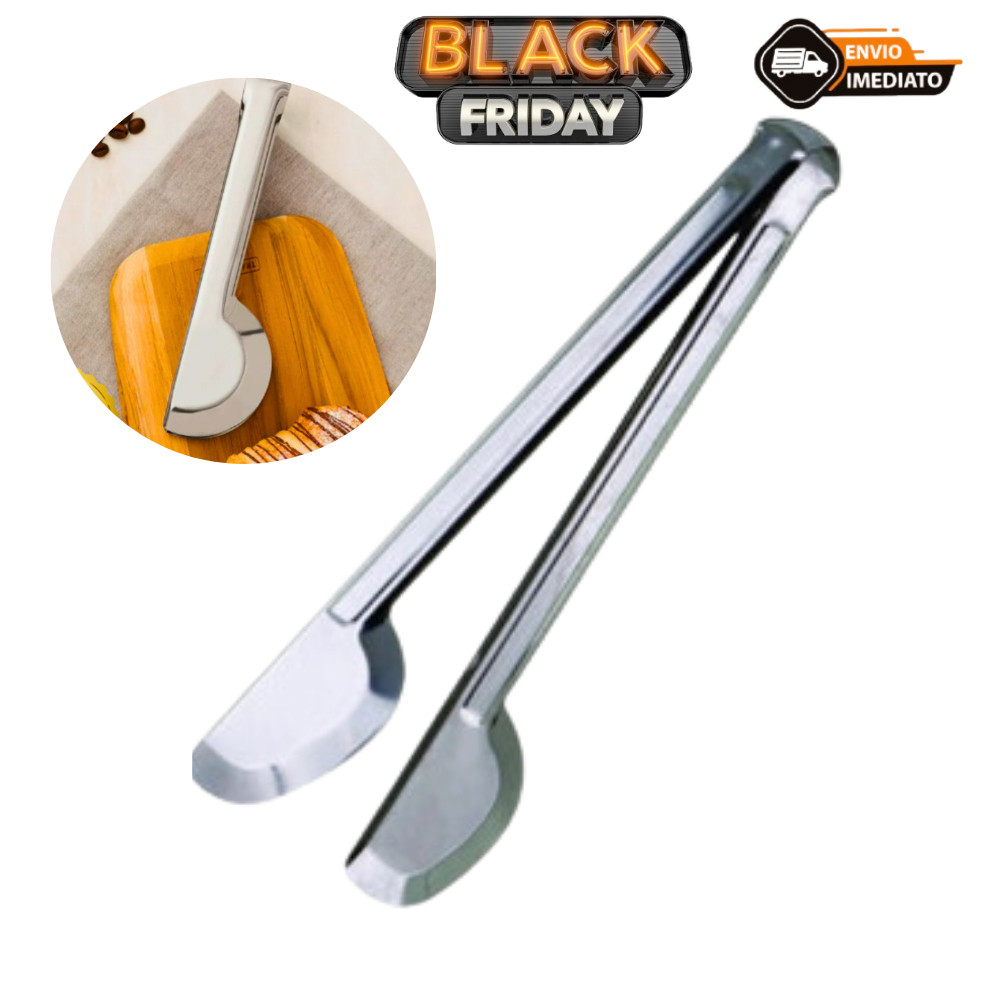 Pegador Universal Liso Cozinha Inox 28cm Salada Carne Frios Pão