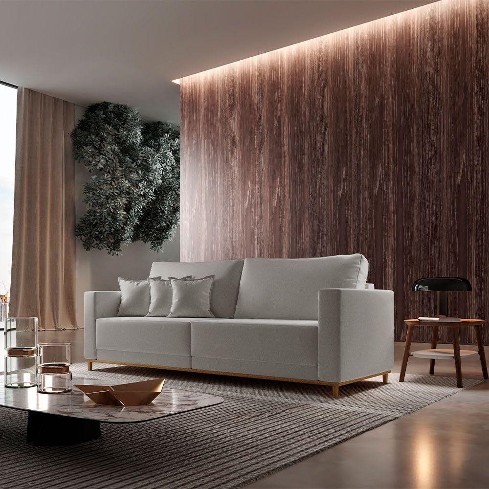 Sofá Djon 02 Módulos De 80cm B20cm Meu Sofá Online A230 Linho Cinza