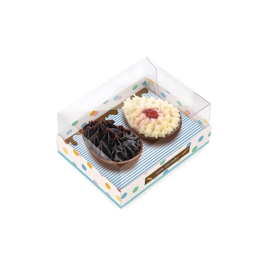 Caixa Para Dois Meio Ovos de Páscoa Horizonte - Jump - 10,5x8x5cm 50g - 6 unidades - Cromus - Rizzo em Oferta na Shopee